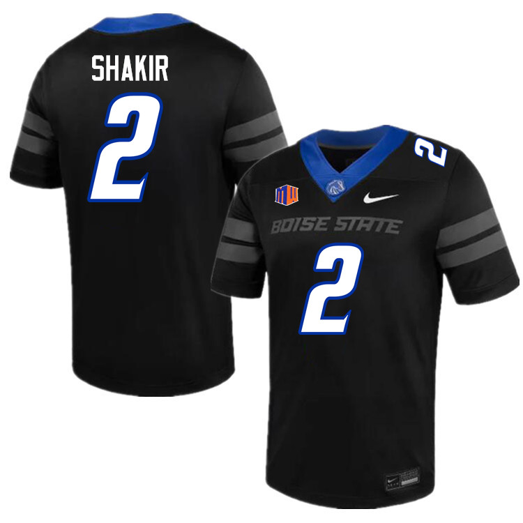 Khalil Shakir Jersey, Boise State Broncos #2 Khalil Shakir Football Jersey College Uniforms-Black